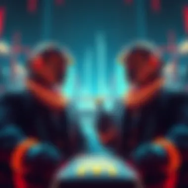 Envisioning the Future of Blockchain with Twin Bards Artistic depiction of the future of blockchain with Twin Bards