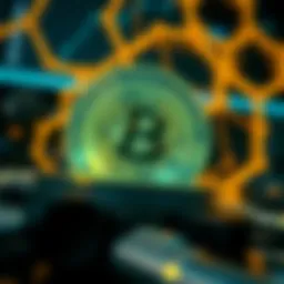 Futuristic blockchain concept