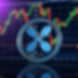 Ripple logo against a backdrop of financial charts